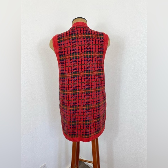 Vintage Women’s Liz Sport M Classic Plaid Long Sweater Vest Button Front 90’ - Picture 16 of 16